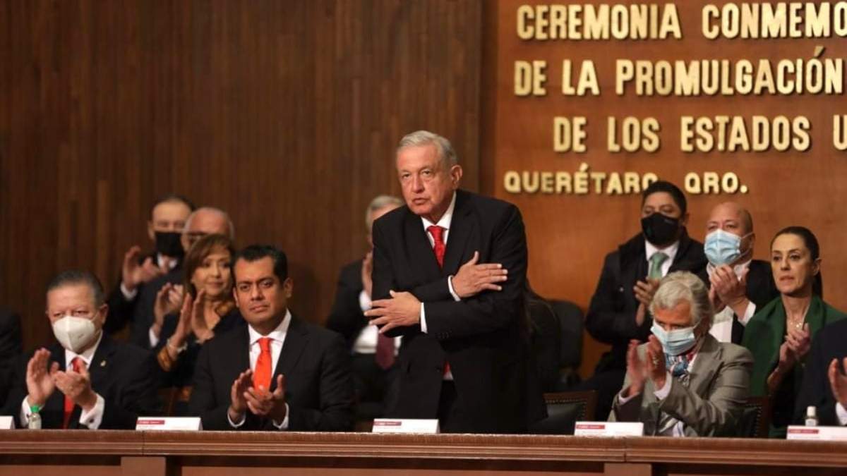 El presidente López Obrador en la conmemoración de la promulgación de la Constitución