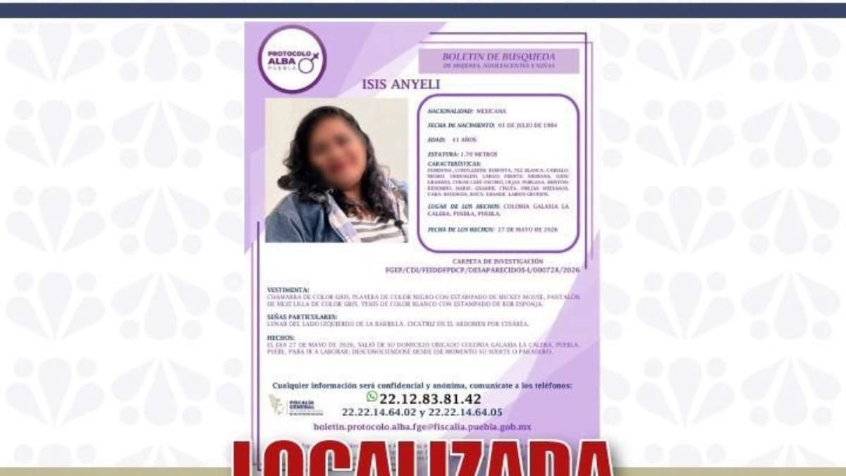 La ficha de búsqueda de Isis Anyeli