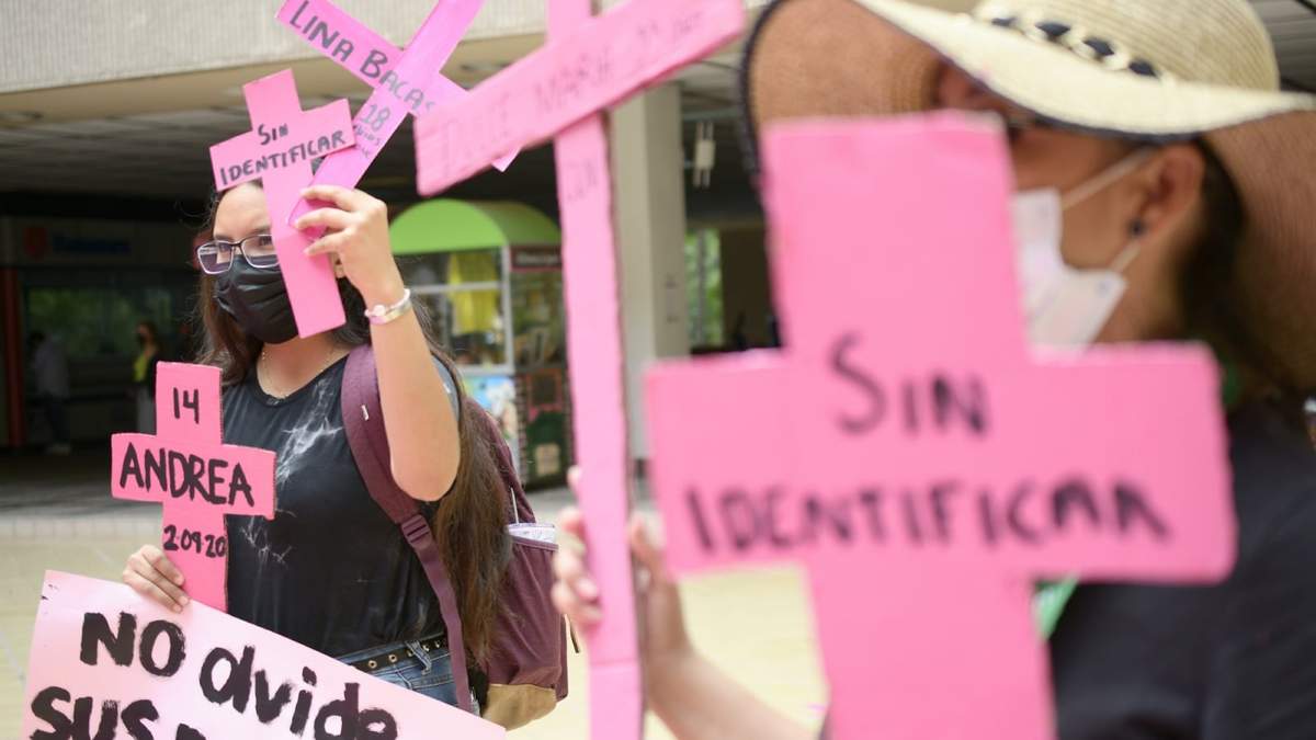 Mujeres protestan contra la violencia doméstica y contra los feminicidios