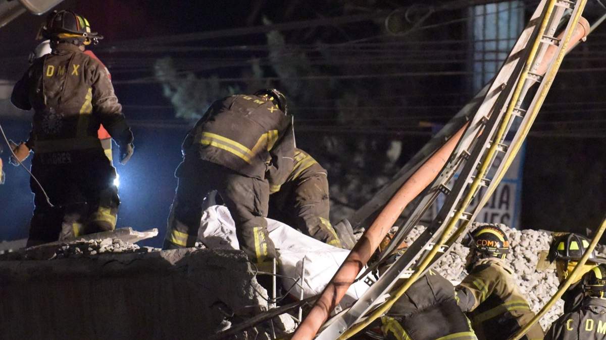 Zona del colapso en la Línea 12 del Metro