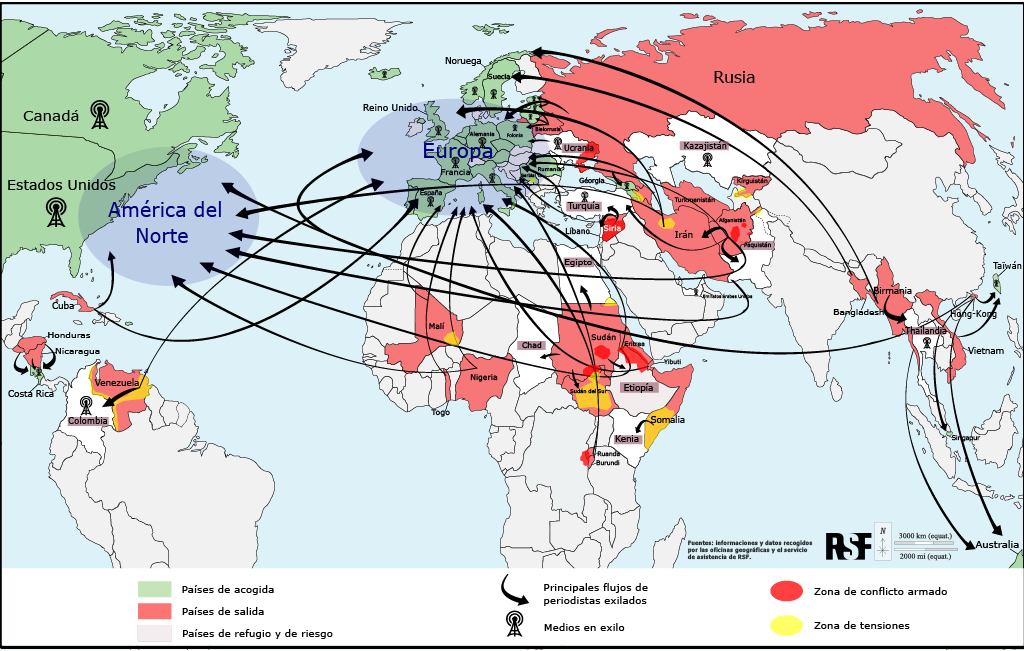 Éxodo mundial de periodistas