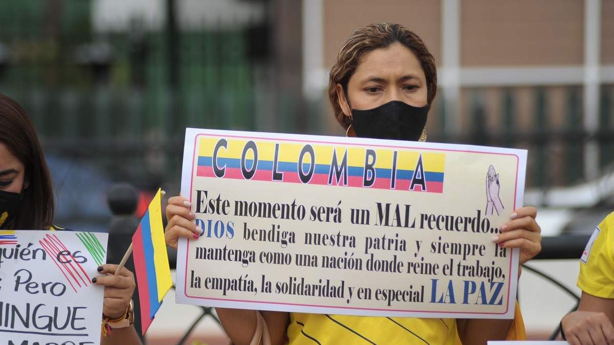 Manifestación pacífica en Colombia