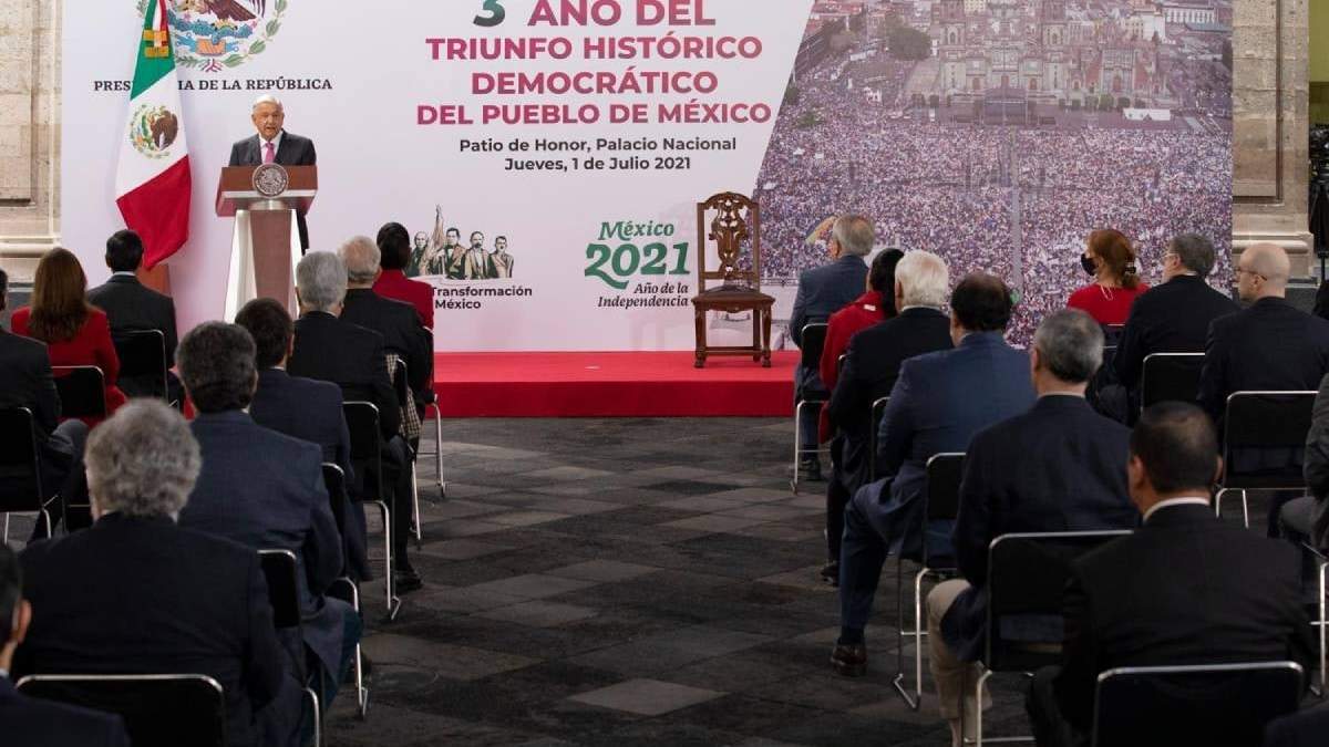 El presidente López Obrador en su mensaje trimestral
