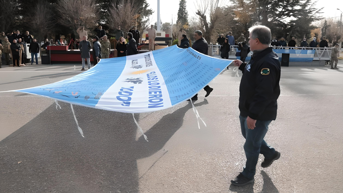 Veteranos de Malvinas en el acto por el aniversario del Ejército. Fuente: (Twitter)