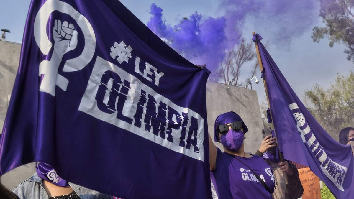 Manifestación a favor de la Ley Olimpia