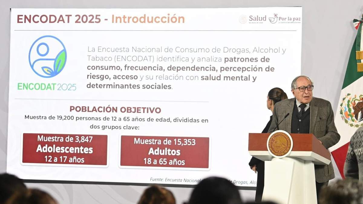 Claudia Sheinbaum y David Kershenobich durante la presentación de la Encodat