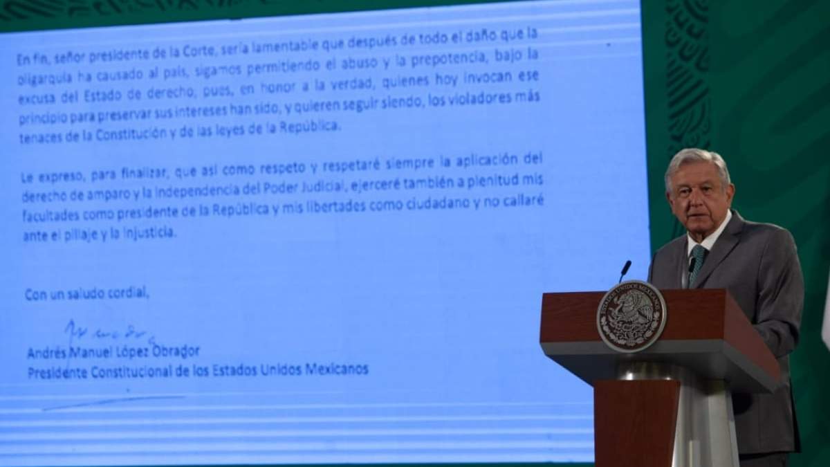 AMLO hizo pública la carta que envío al presidente de la Suprema Corte, Arturo Zaldívar