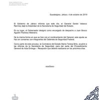 El general Daniel Velasco renuncia a la Secretaría de Seguridad de Jalisco