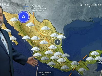 Arreciarán las lluvias este jueves en 19 entidades; llega la onda tropical 18