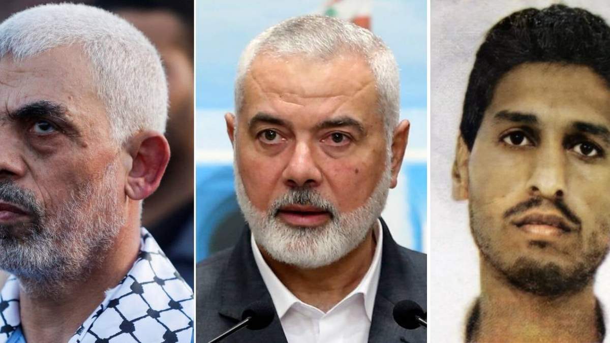 Yahya Sinwar, Ismail Haniyeh y Mohammed Deif tres de los líderes de Hamas abatidos