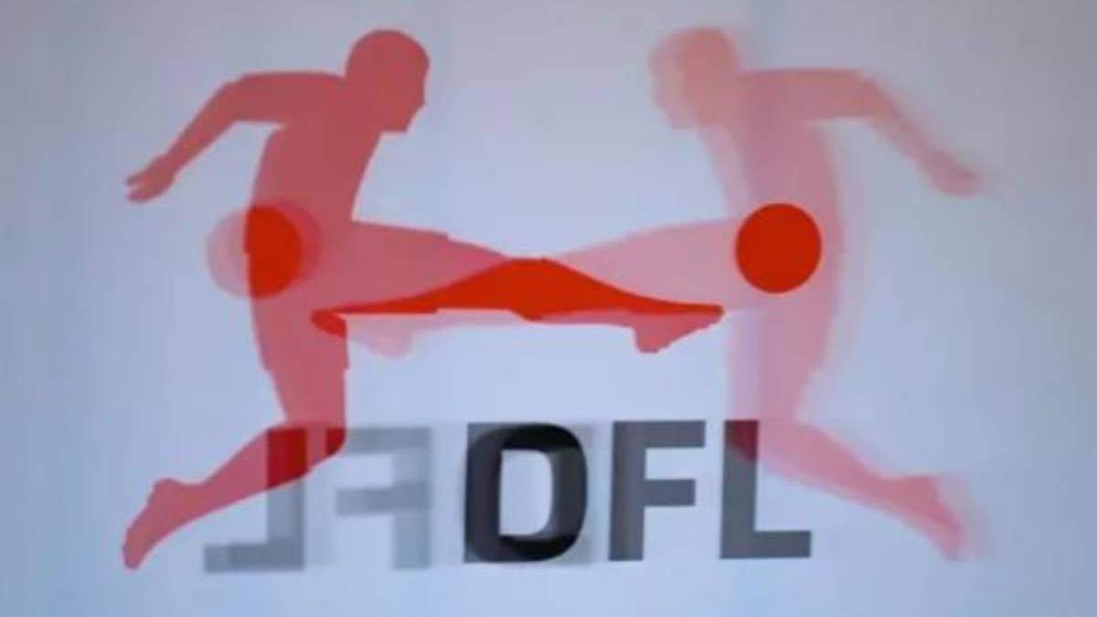 Logo de la DFL en un cristal