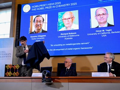 Susumu Kitagawa, Richard Robson y Omar M. Yaghi ganan el Nobel de Química por su trabajo molecular