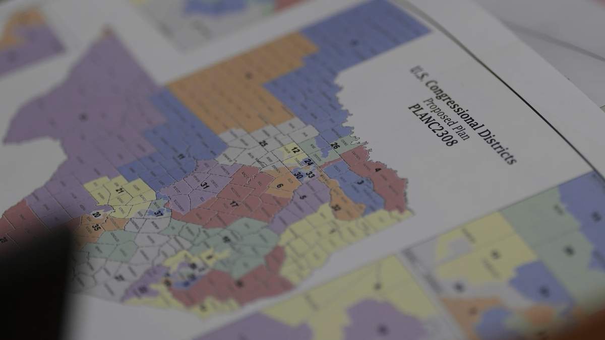 Un mapa de distritos propuestos para el Congreso de Estados Unidos