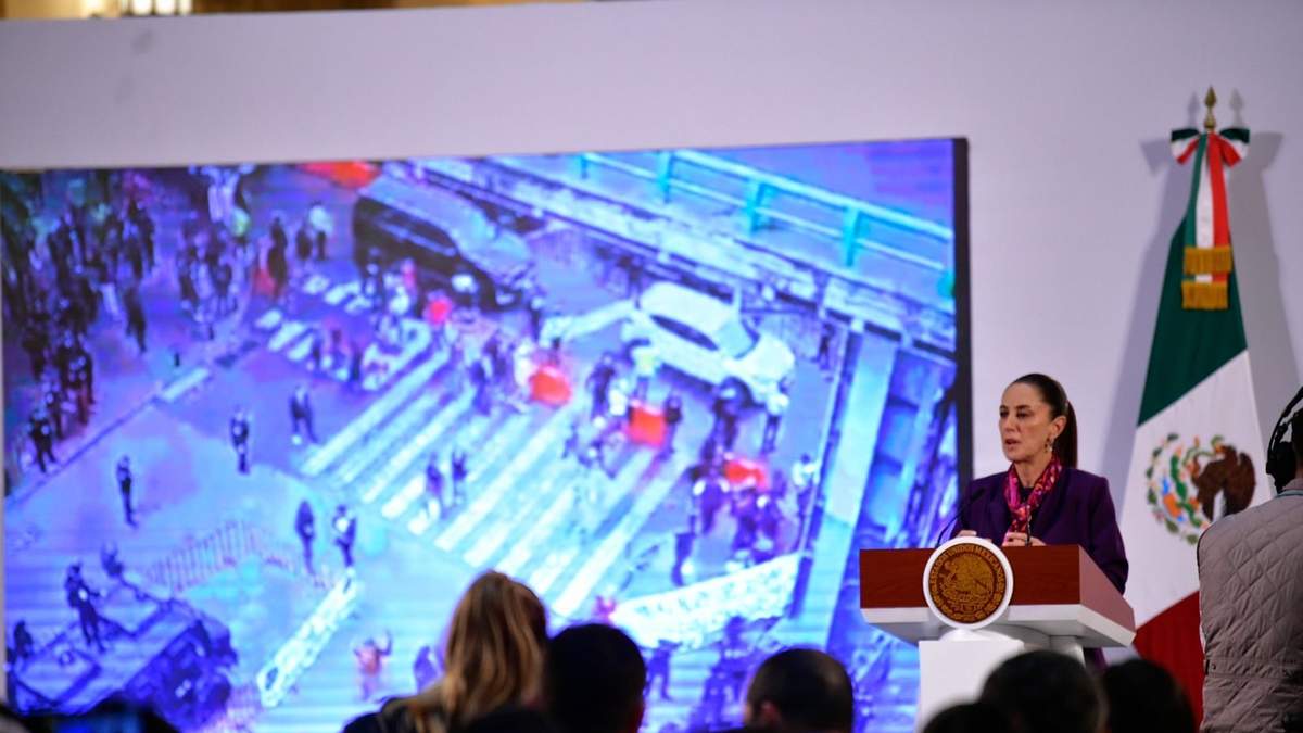 La presidenta muestra un video de lo ocurrido en las inmediaciones del Gran Premio de México
