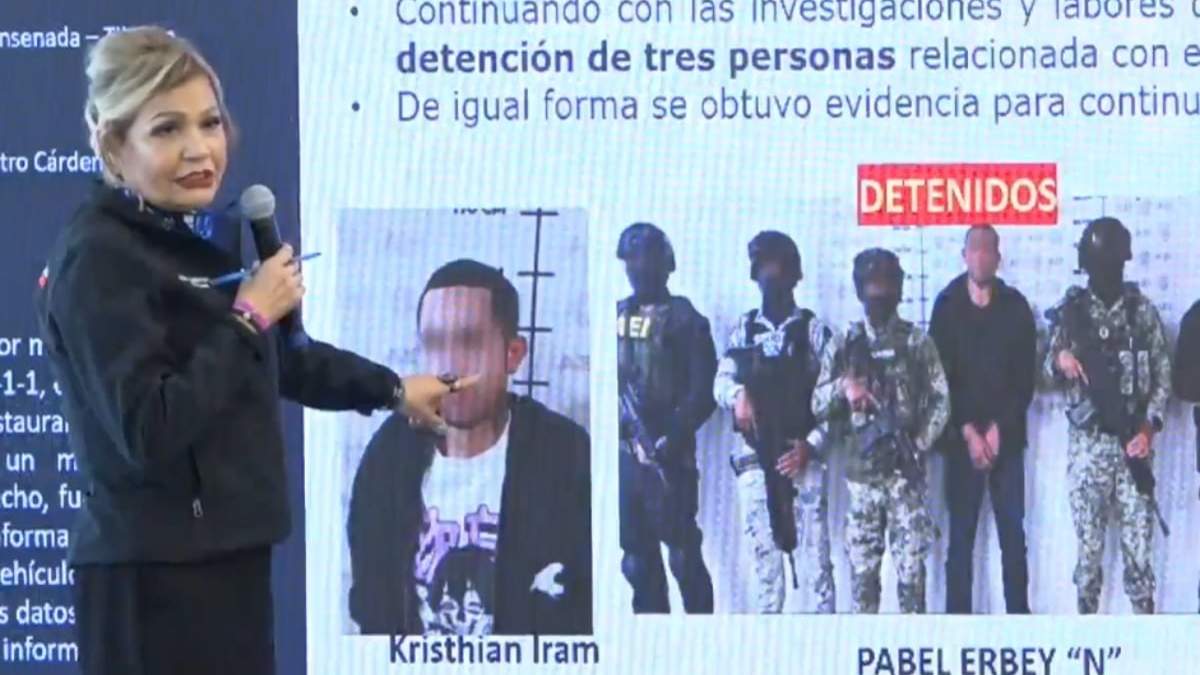 La fiscal de Baja California muestra imágenes de los detenidos