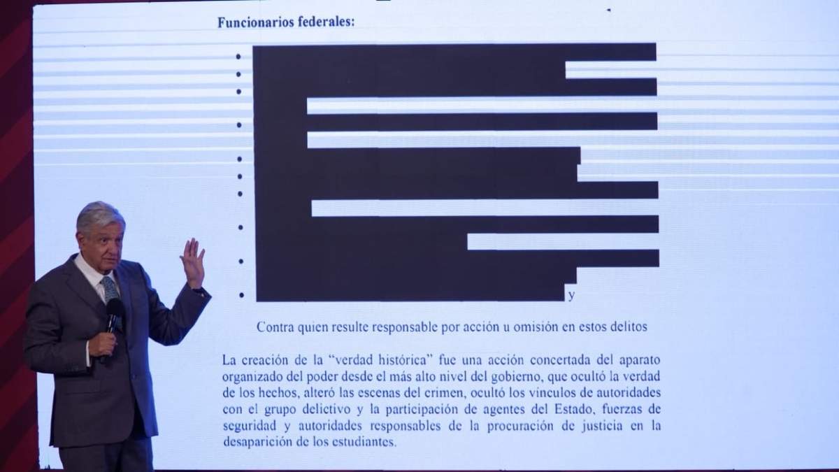 López Obrador mostró fragmentos del informe sobre el caso Ayotzinapa