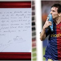 En esta cantidad se subastó la servilleta que fue el primer contrato de Messi con el Barcelona