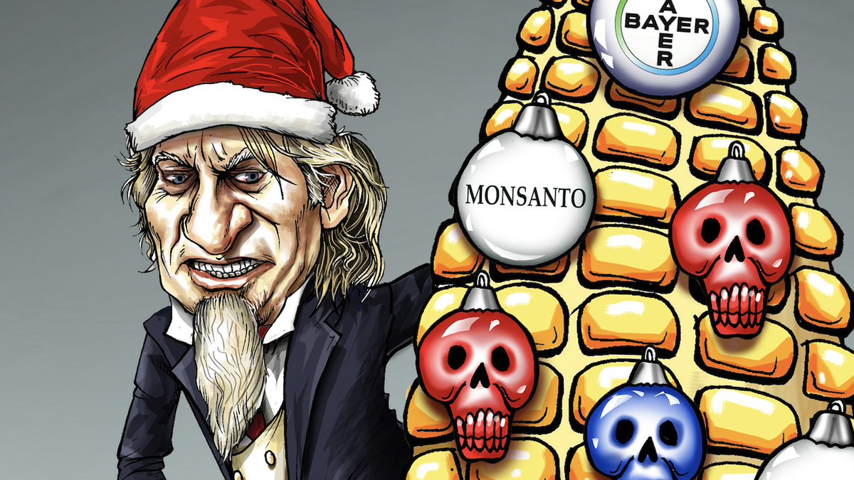 Vista previa de "Monsanto Claus", cartón de José Antonio Rodríguez