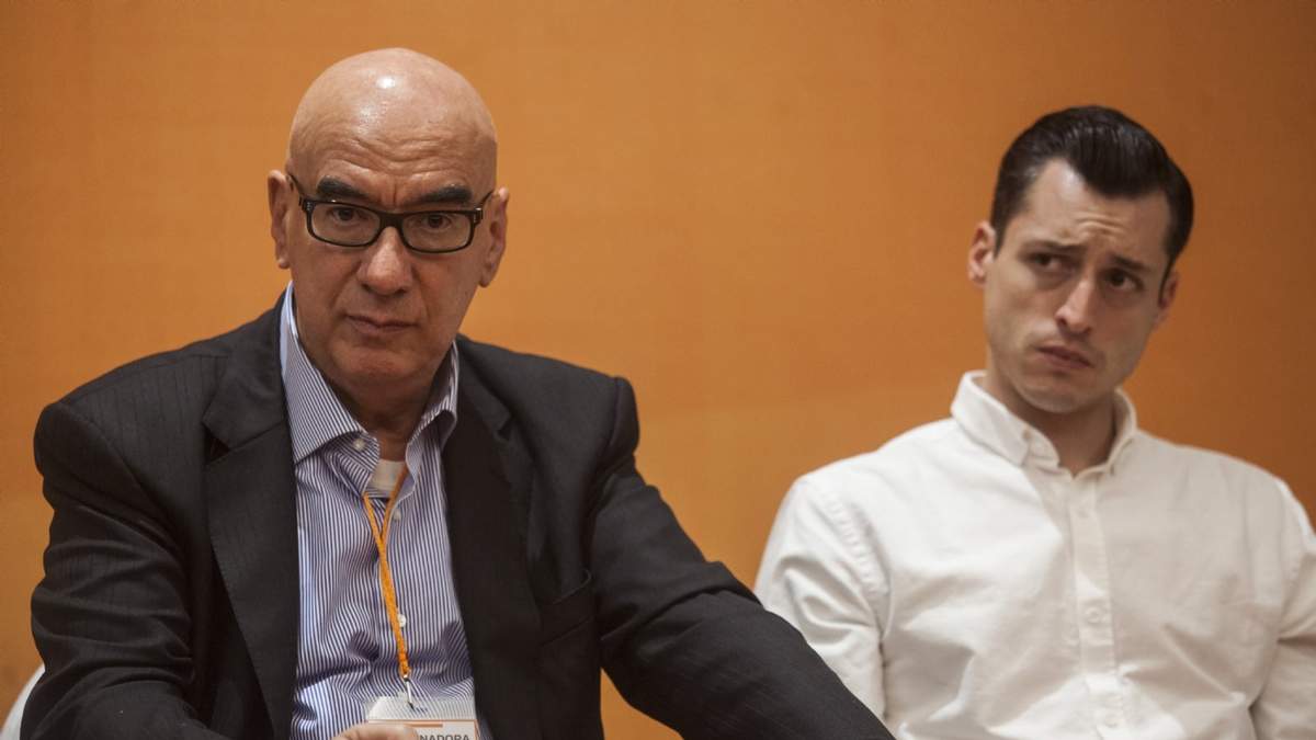 Dante Delgado Ranauro acompañado de Luis Donaldo Colosio Riojas.