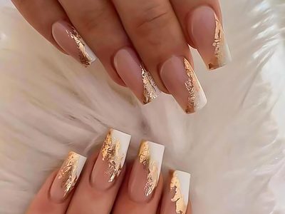 Nail Art: diseños en blanco y dorado para uñas largas y cortas para ir a trabajar con estilo