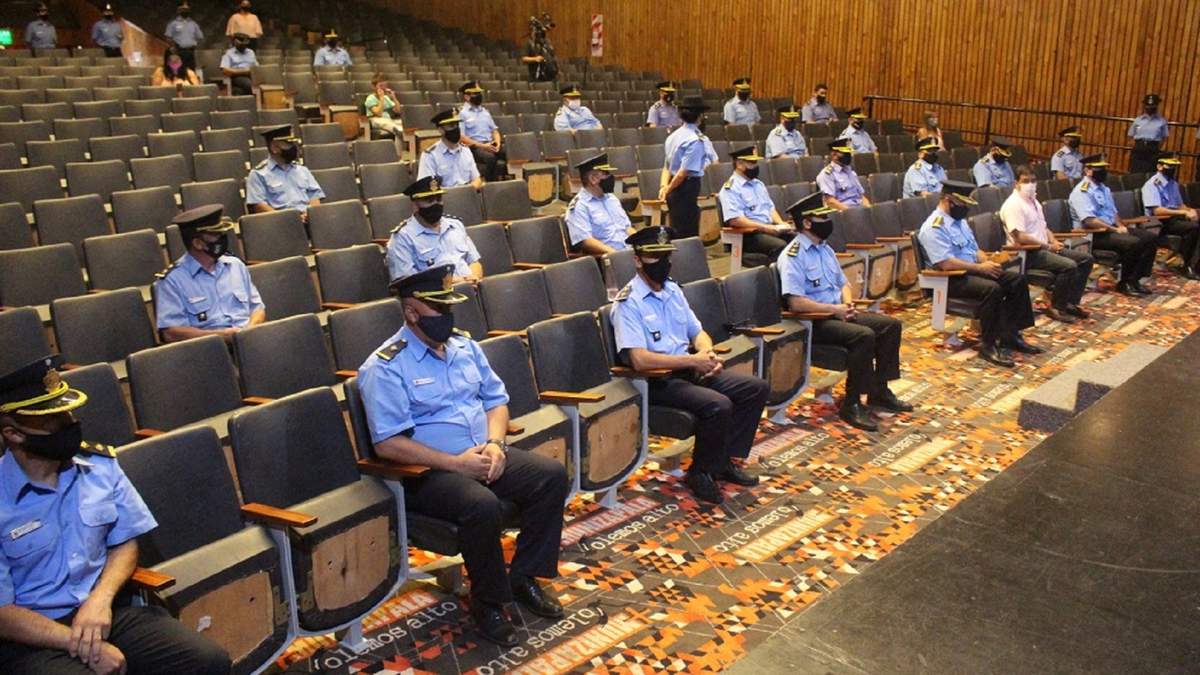 Todo el acto se desarrolló bajo un estricto protocolo de seguridad y sanidad. Fuente: (Daniel Signorile)