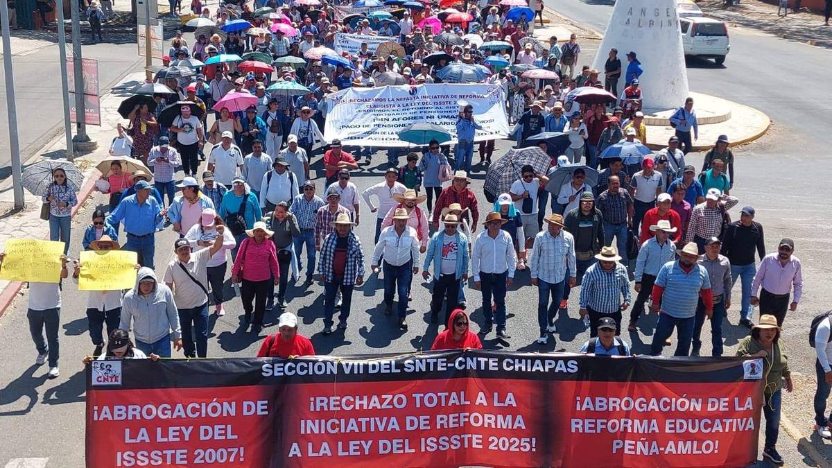 La marcha magisterial en Tuxtla Gutiérrez