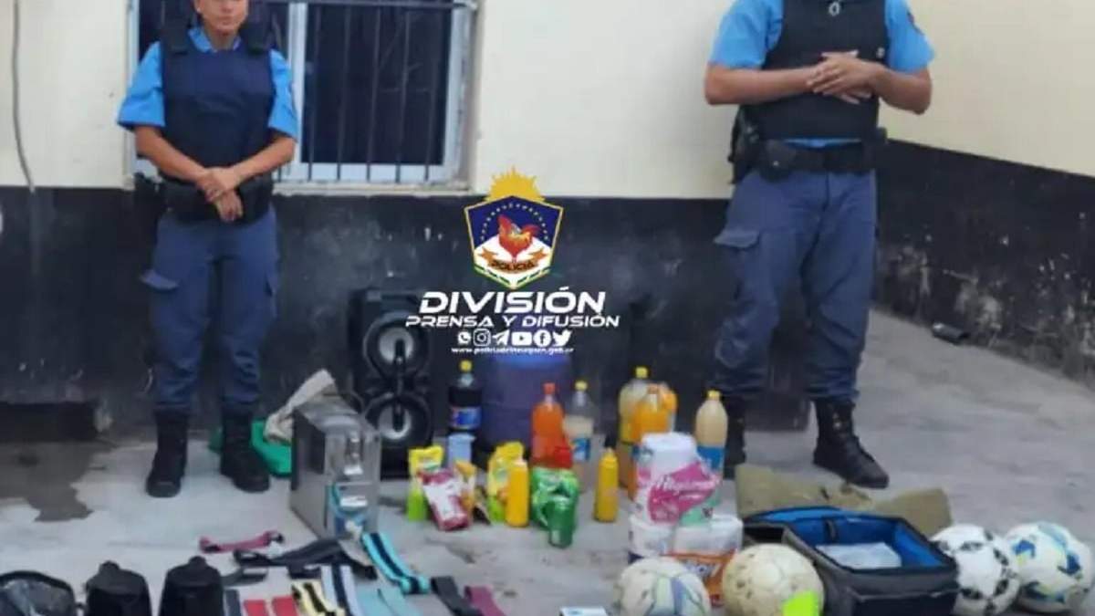 La Policía encontró los elementos robados en un club. Fuente: (Policía de Neuquén)