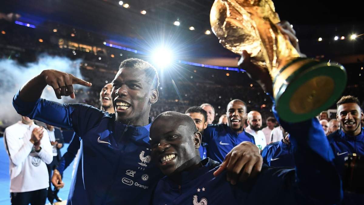Kanté junto a Pogba en 2018. Fuente (Instagram)