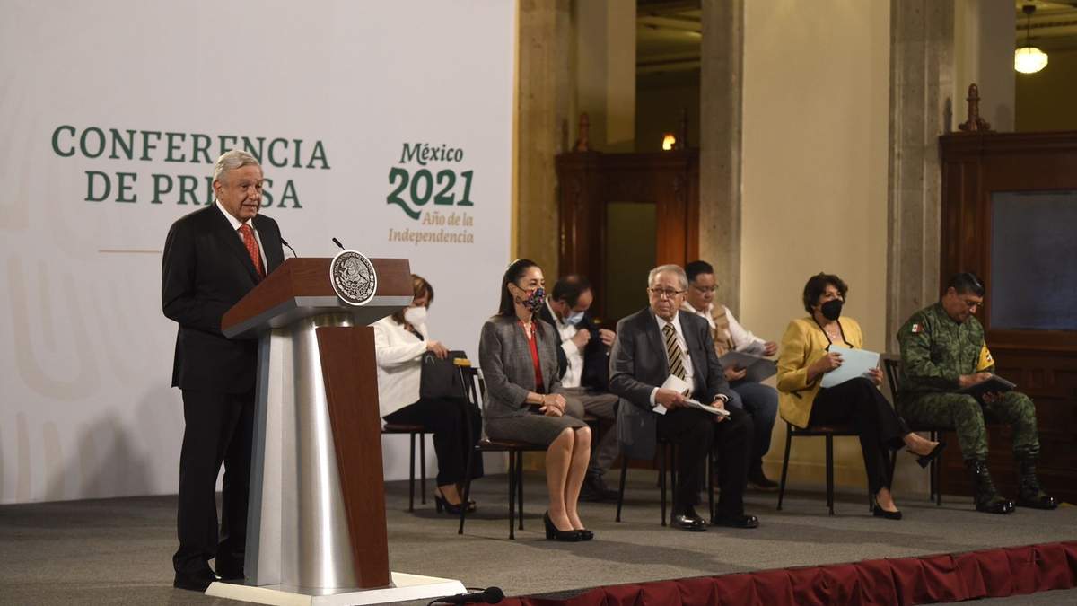 El presidente López Obrador en Palacio Nacional