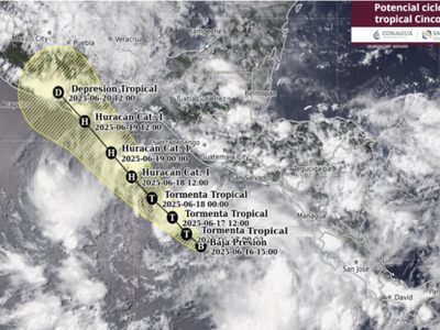 Surge el potencial ciclón tropical Cinco-E; en horas podría convertirse en la tormenta Erick