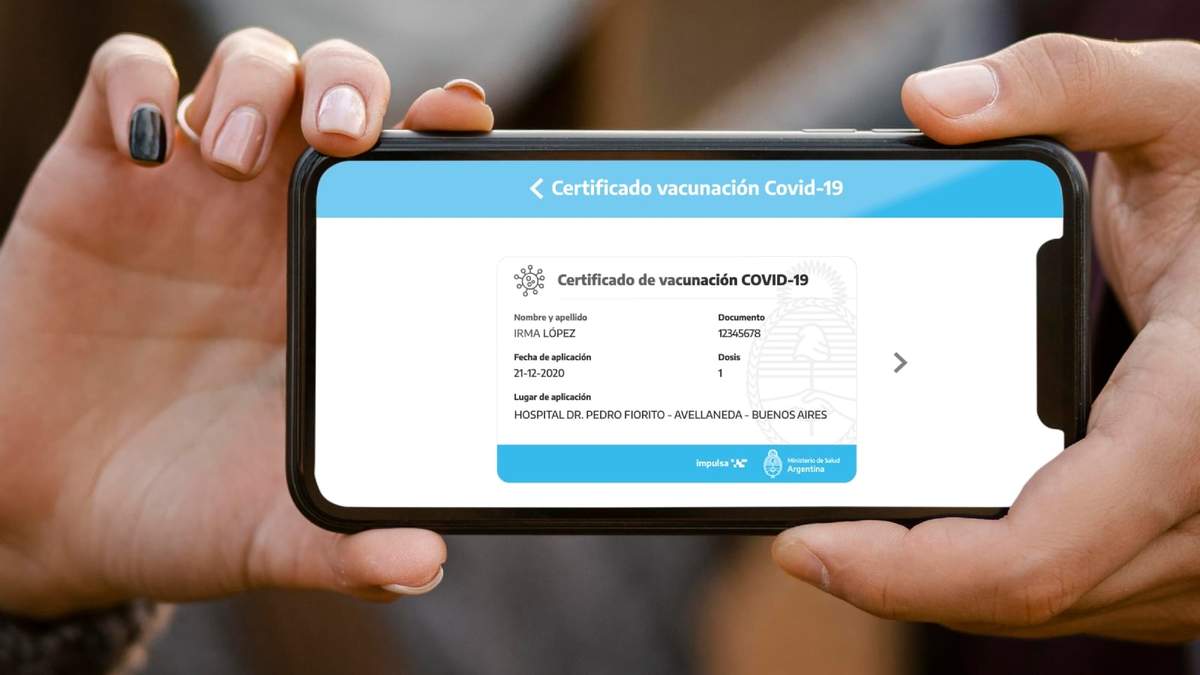 La aplicación Mi Argentina ofrece un certificado similar. Fuente: (Twitter)