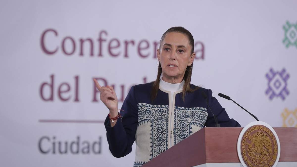 La presidenta durante la conferencia en Palacio Nacional
