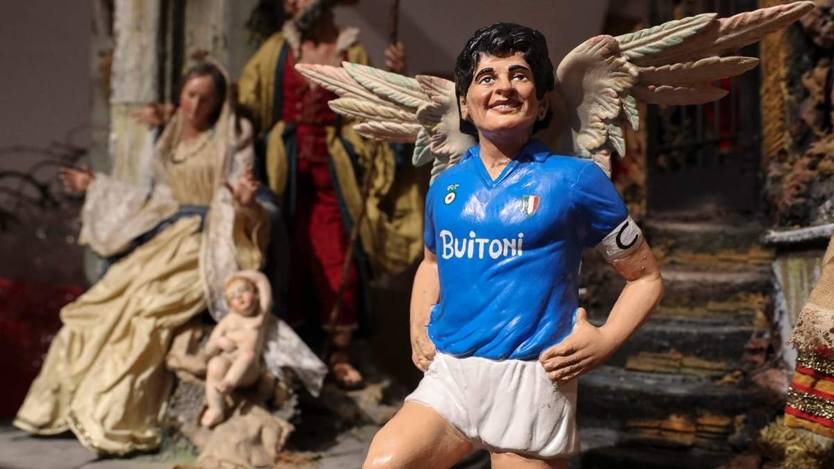 Un Diego con alas para el pesebre. Fuente: (Twitter)