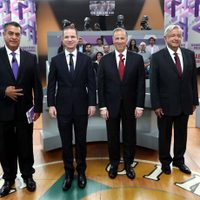 Bloque I: AMLO, Anaya y El Bronco critican política exterior de Peña; Meade defiende visita de Trump