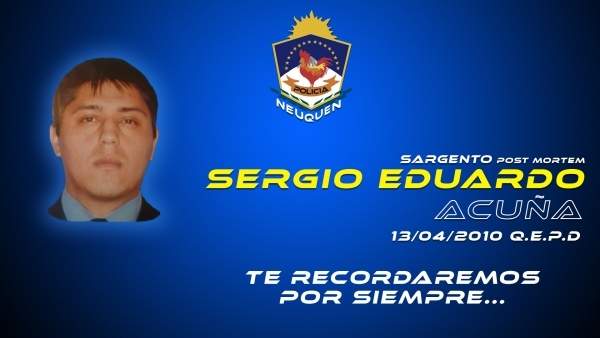 Policía rinde homenaje a Sergio Acuña. Fuente: (Twitter)