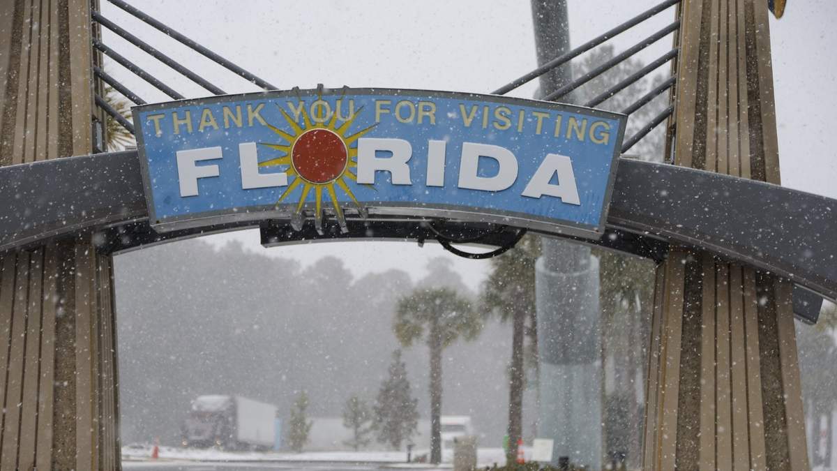 Una fuerte nevada en Pensacola, Florida