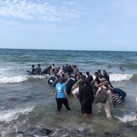 Con maquinaria, palas, cubetas... así liberaron a una ballena varada en Puerto Peñasco