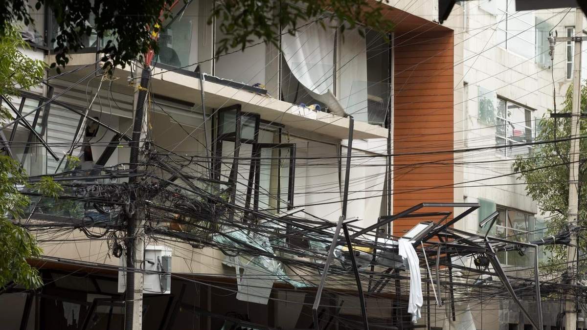 El edificio donde ocurrió la explosión, en Xoco