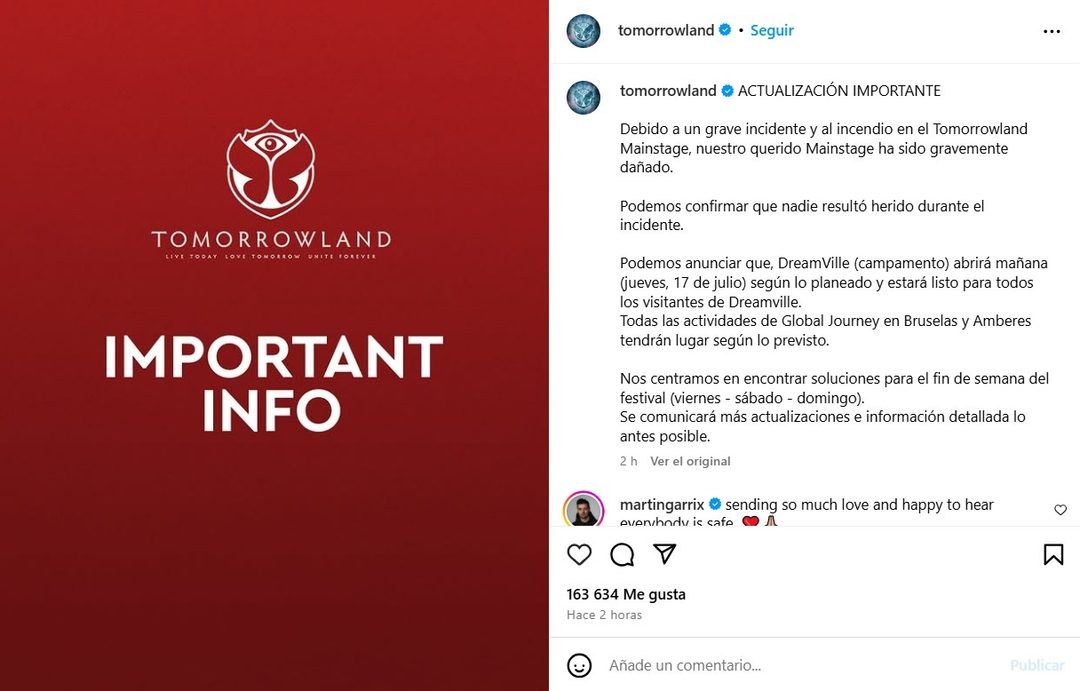 Comunicado Tomorrowland