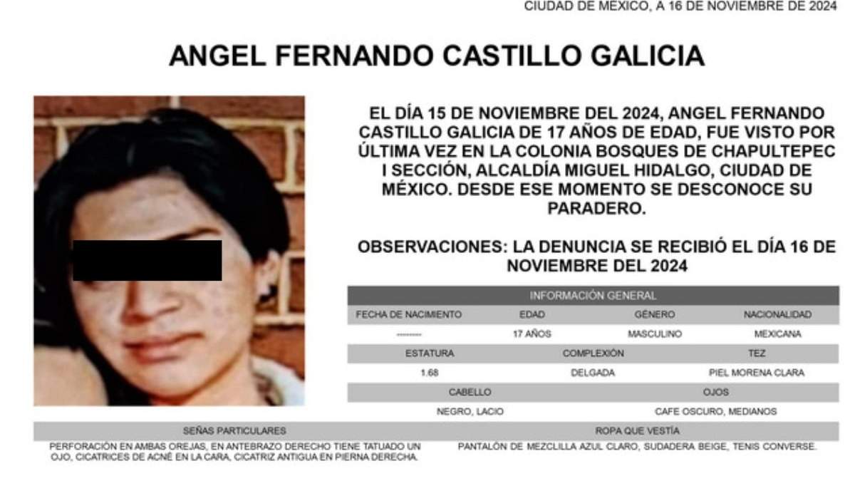 Ficha de búsqueda de Ángel Fernando