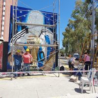 El mural de Lionel Messi ya está casi terminado