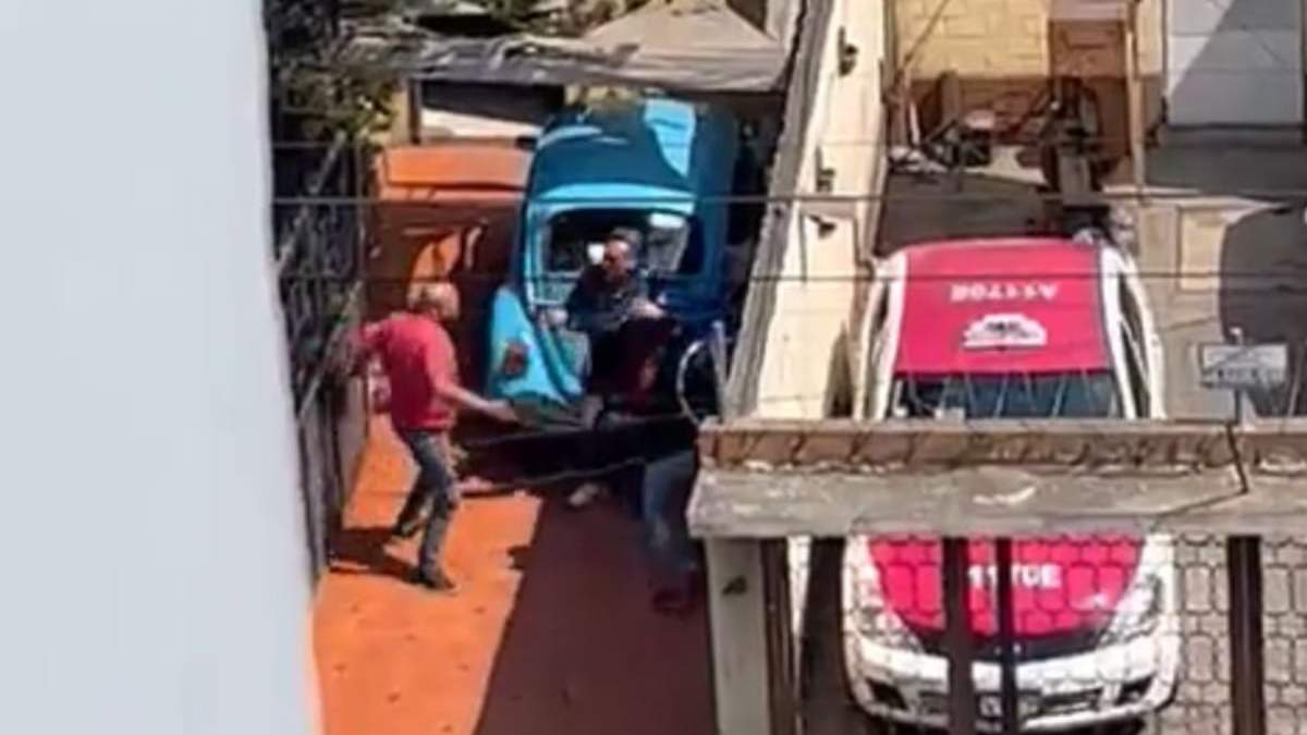 Momento de la riña en Iztapalapa
