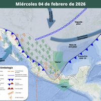 Frente frío 33 azotará el miércoles con lluvias, granizo, nieve, vientos y oleaje a estas entidades
