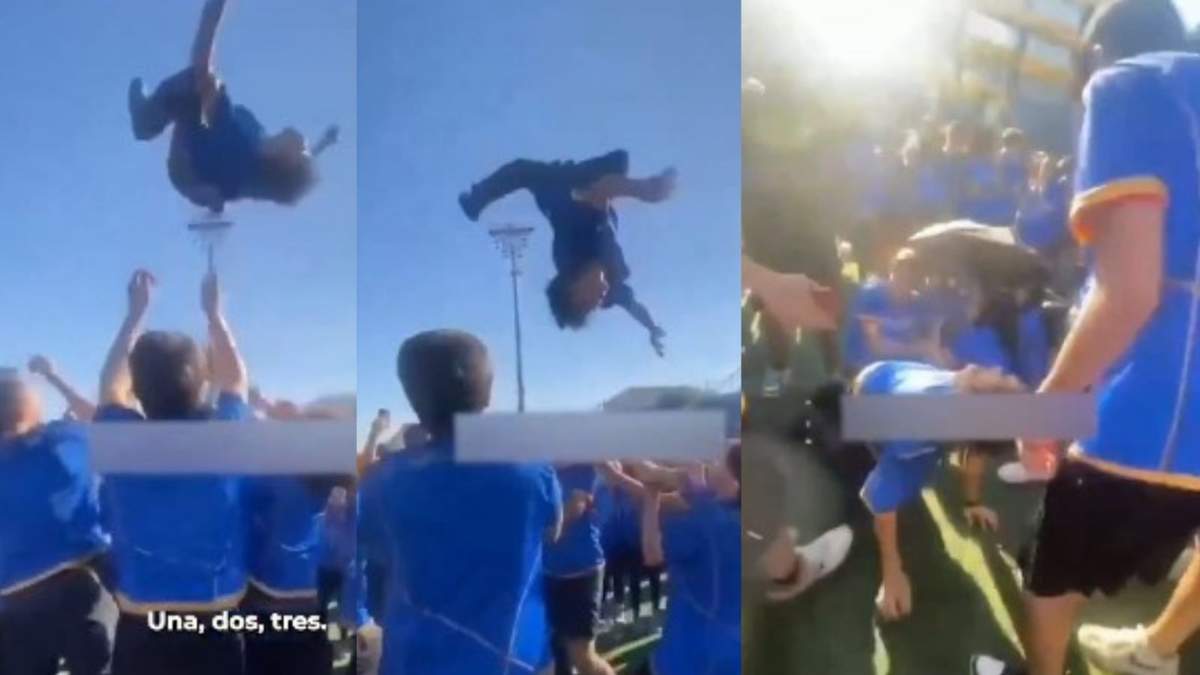 Video muestra a estudiante cayendo durante evento escolar en UANL.
