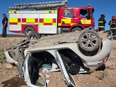Vuelco en la ruta 67: un operario petrolero quedó internado con graves traumatismos