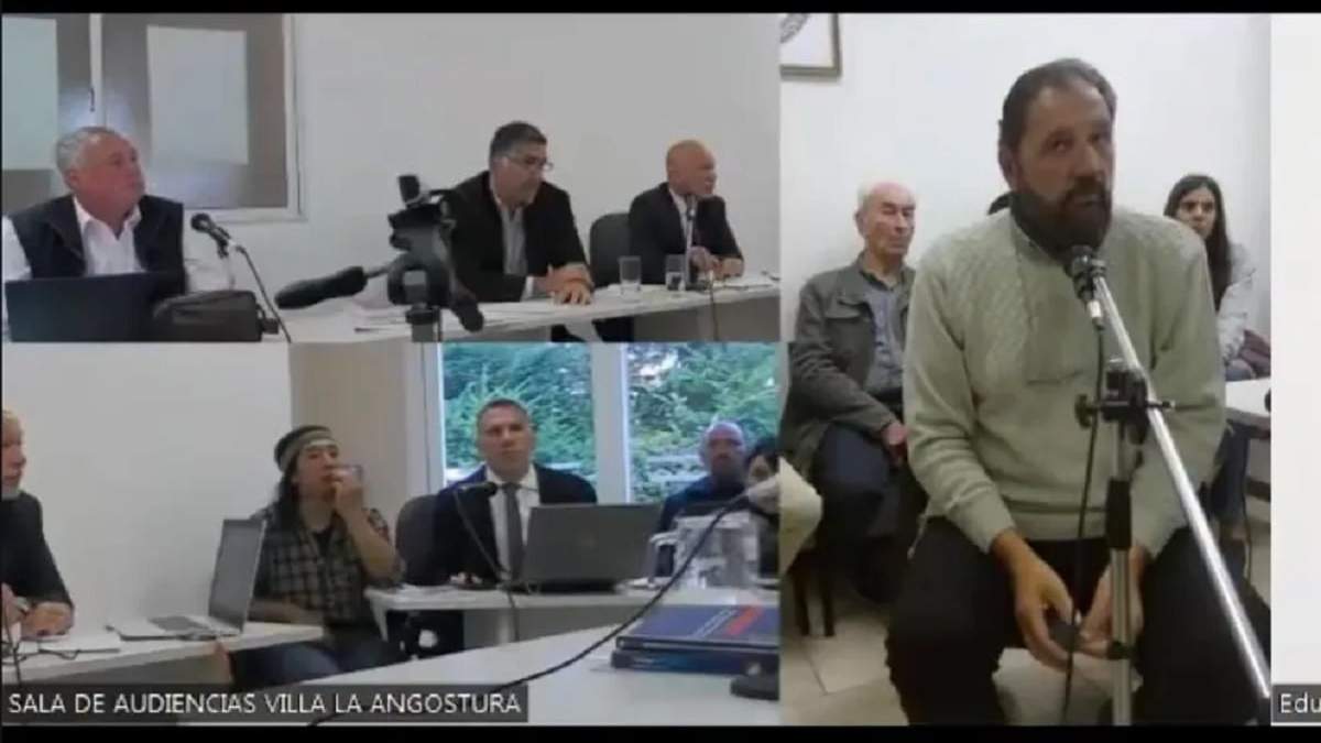 Imágenes de la audiencia del juicio contra dos integrantes de una comunidad mapuche. Fuente: (Diario Andino)