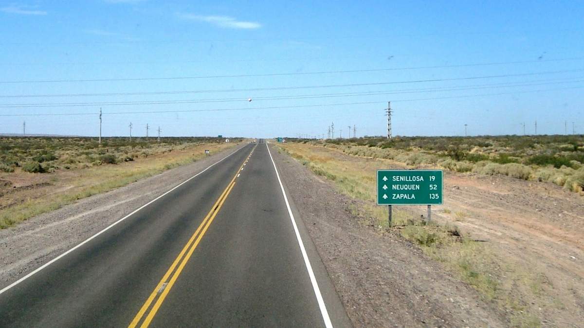 Ruta 22, Neuquén. Fuente: (Twitter)