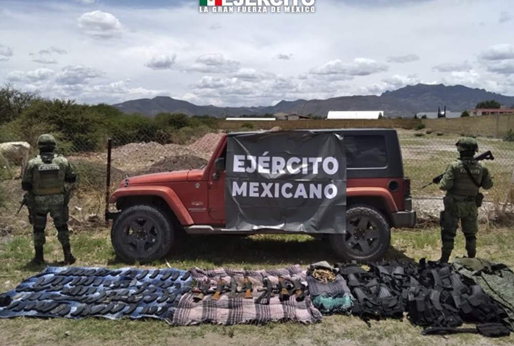 Armas decomisada por la Sedena y Guardia Nacional