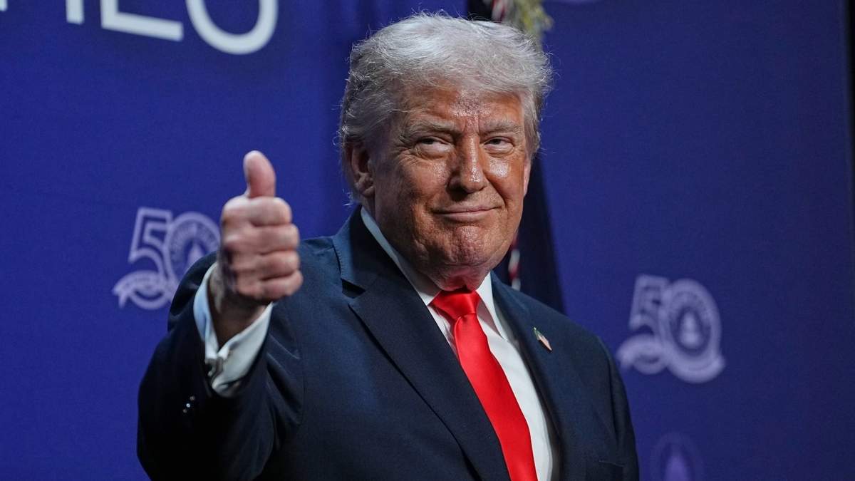 El presidente Donald Trump en West Palm Beach, Florida
