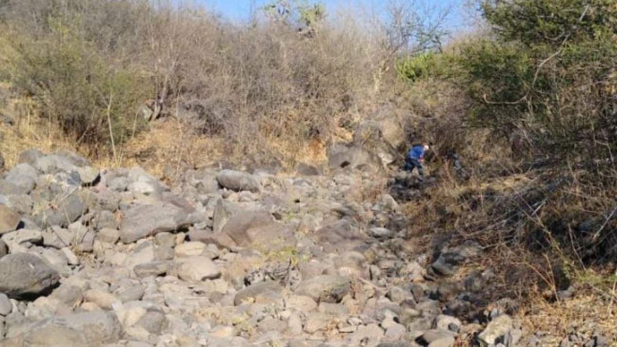 El río seco en la comunidad de Cañada de Caracheo, en Cortazar, donde localizaron el cuerpo.